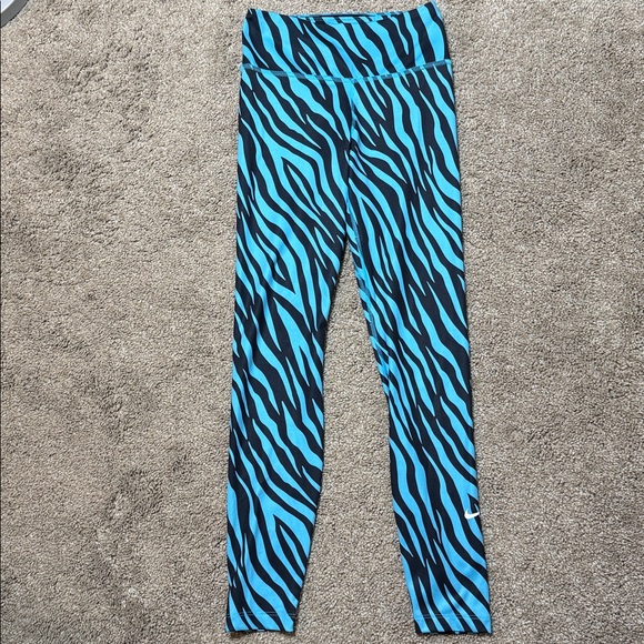 Nike Pants - Bold Nike One Icon Clash Blue Black Zebra Print Leggings XS